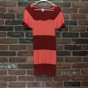 Free People Striped Short Sleeve Tunic Knit Top